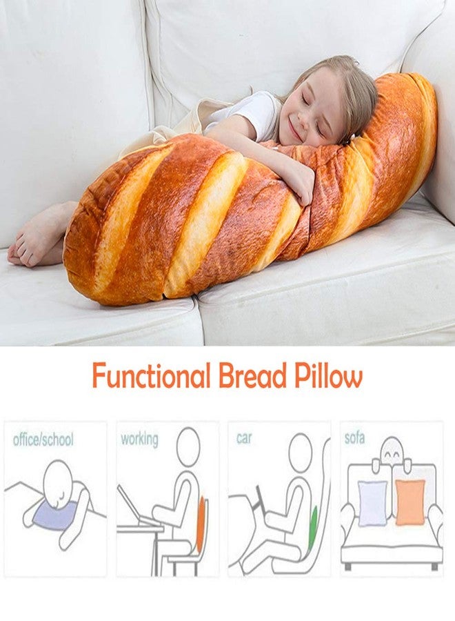 Wepop 40 in 3D Simulation Bread Shape Pillow Soft Lumbar Baguette Back Cushion Funny Food Plush Stuffed Toy - Image 3